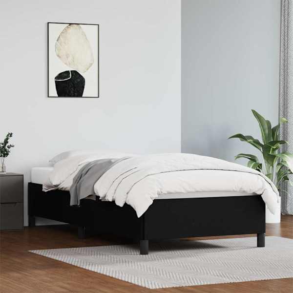 Voodiraam, must, 80 × 200 cm, kunstnahk — mudel 347215