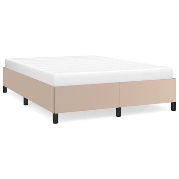 Voodiraam, cappuccino, 140 × 190 cm, kunstnahk — mudel 347250
