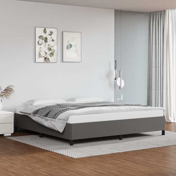 Voodiraam, hall, 200 × 200 cm, kunstnahk — mudel 347273