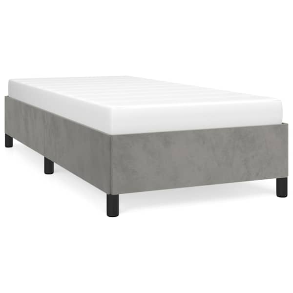 Voodiraam, helehall, 100 × 203 cm, samet — mudel 347351