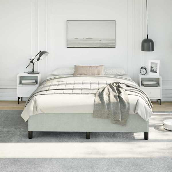 Voodiraam, helehall, 137 × 190 cm, samet — mudel 347354
