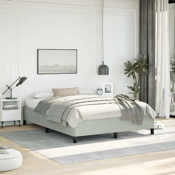 Voodiraam, helehall, 137 × 190 cm, samet — mudel 347354