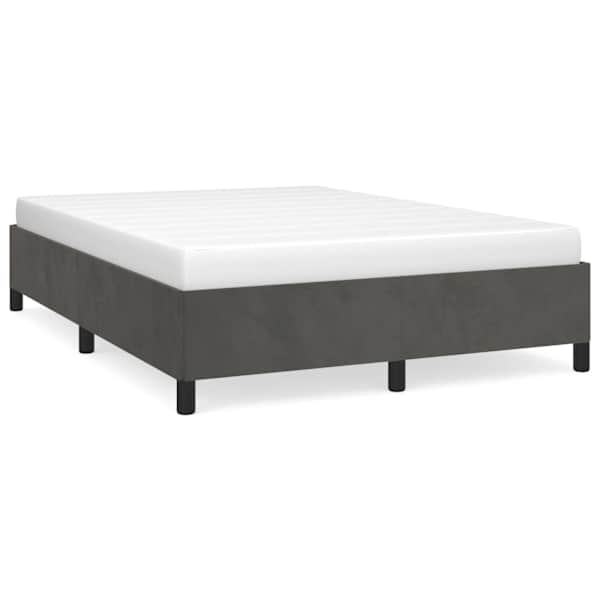 Voodiraam, tumehall, 137 × 190 cm, samet — mudel 347355