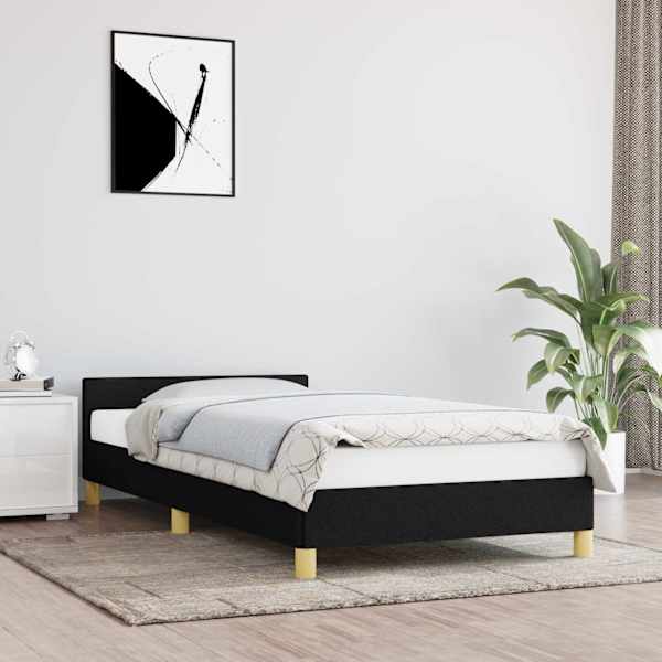 Voodiraam, must, 80 × 200 cm, kangas