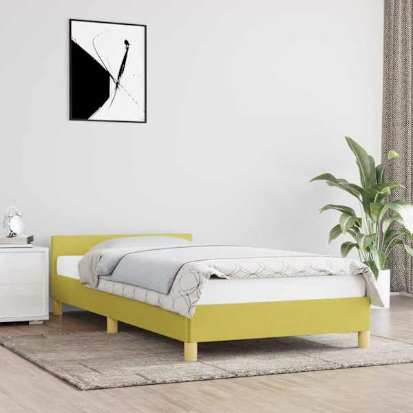 Voodiraam, roheline, 100 × 200 cm, kangas