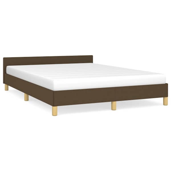 Voodiraam, tumepruun, 140 × 200 cm, kangas — mudel 347418
