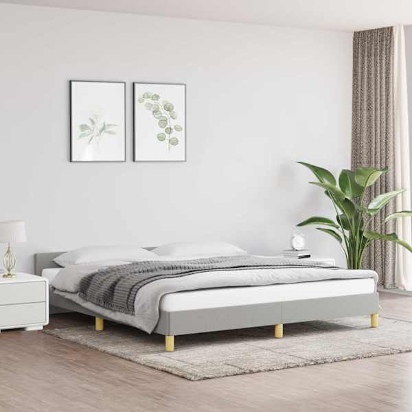 Voodiraam, helehall, 180 × 200 cm, kangas — mudel 347431