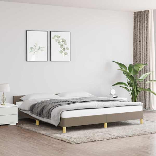 Voodiraam, pruunikashall, 180 × 200 cm, kangas — mudel 347435