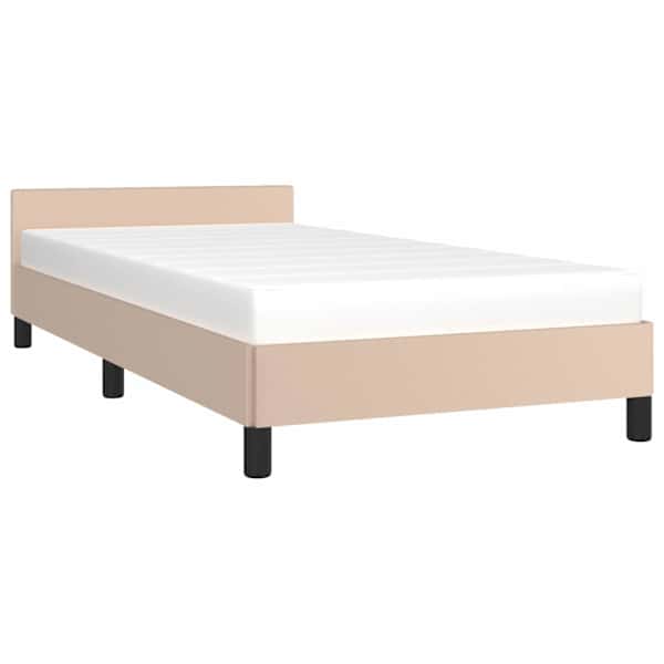 Voodiraam peatsiga, cappuccino, 90 × 190 cm — mudel 347476