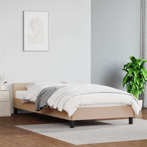 Voodiraam peatsiga, cappuccino, 90 × 190 cm — mudel 347476