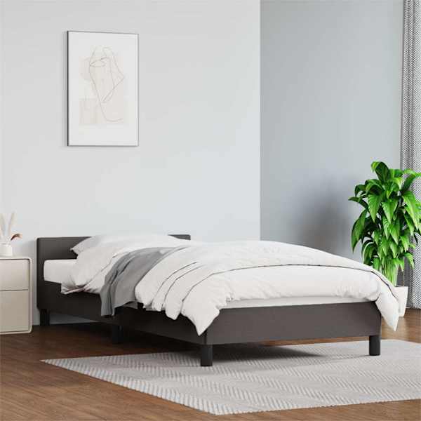 Voodiraam peatsiga, hall, 90 × 200 cm — mudel 347481