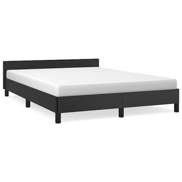 Voodiraam peatsiga, must, 140 × 190 cm — mudel 347495