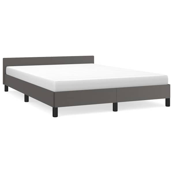 Voodiraam peatsiga, hall, 140 × 190 cm — mudel 347499
