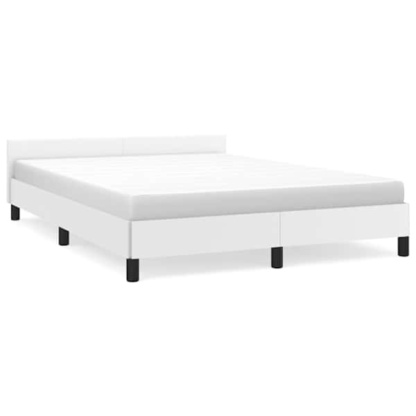 Voodiraam peatsiga, valge, 140 × 200 cm — mudel 347502