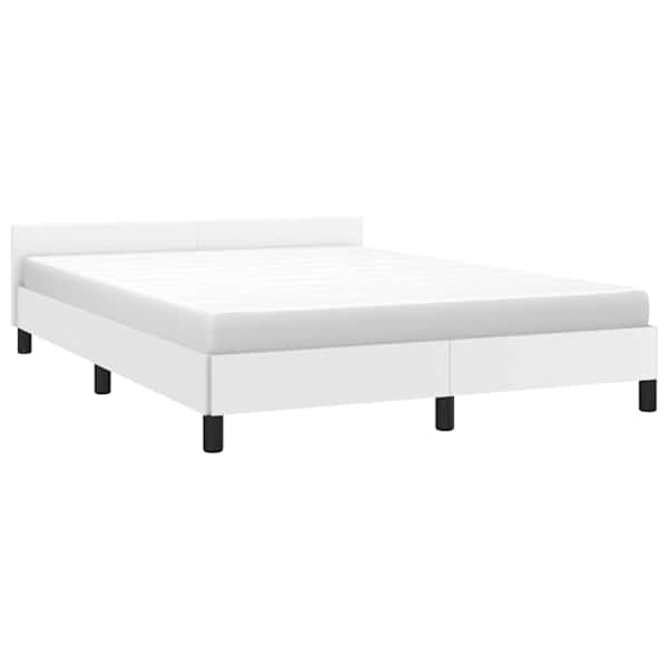 Voodiraam peatsiga, valge, 140 × 200 cm — mudel 347502