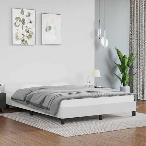 Voodiraam peatsiga, valge, 140 × 200 cm — mudel 347502
