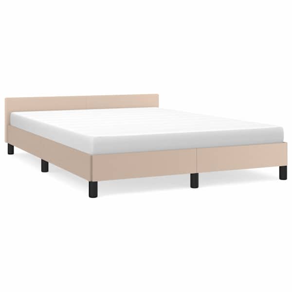 Voodiraam peatsiga, cappuccino, 140 × 200 cm — mudel 347506