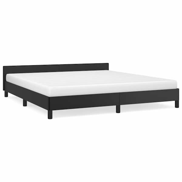 Voodiraam peatsiga, must, 160 × 200 cm — mudel 347507