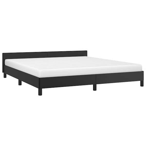 Voodiraam peatsiga, must, 160 × 200 cm — mudel 347507