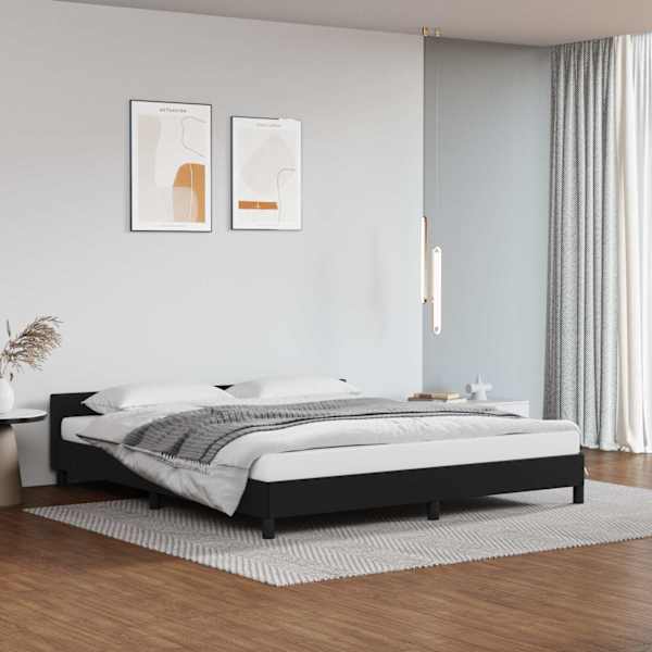Voodiraam peatsiga, must, 160 × 200 cm — mudel 347507