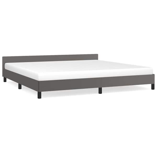 Voodiraam peatsiga, hall, 200 × 200 cm — mudel 347523