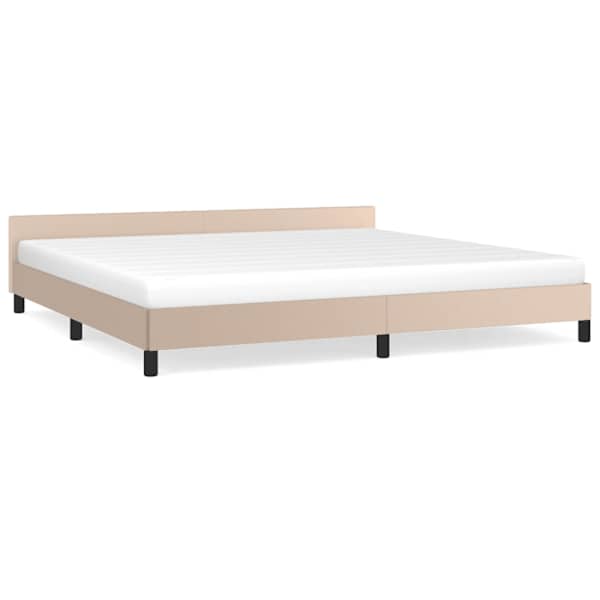 Voodiraam peatsiga, cappuccino, 200 × 200 cm — mudel 347524