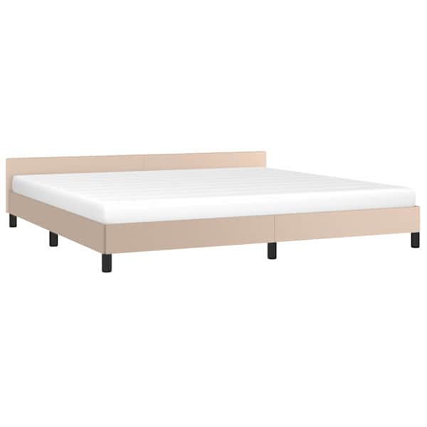 Voodiraam peatsiga, cappuccino, 200 × 200 cm — mudel 347524