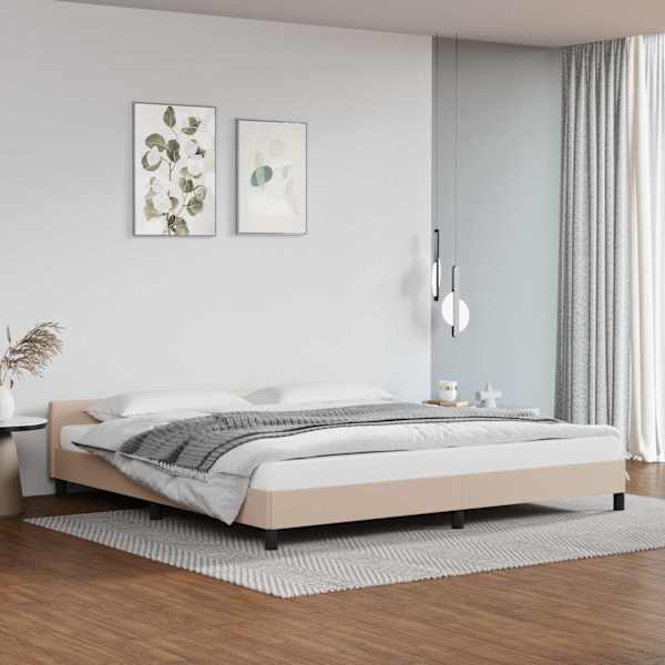 Voodiraam peatsiga, cappuccino, 200 × 200 cm — mudel 347524