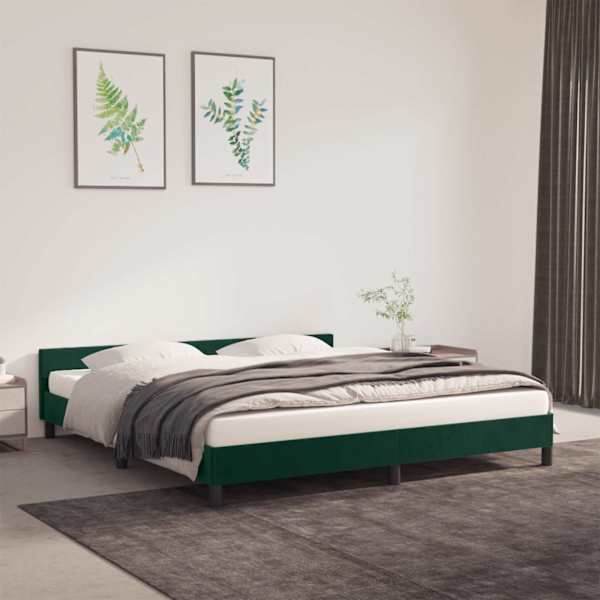 Voodiraam, tumeroheline, 180 × 200 cm, samet — mudel 347588