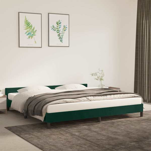 Voodiraam, tumeroheline, 200 × 200 cm, samet — mudel 347594