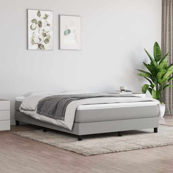 Voodiraam, helehall, 140 × 200 cm, kangas — mudel 3120516