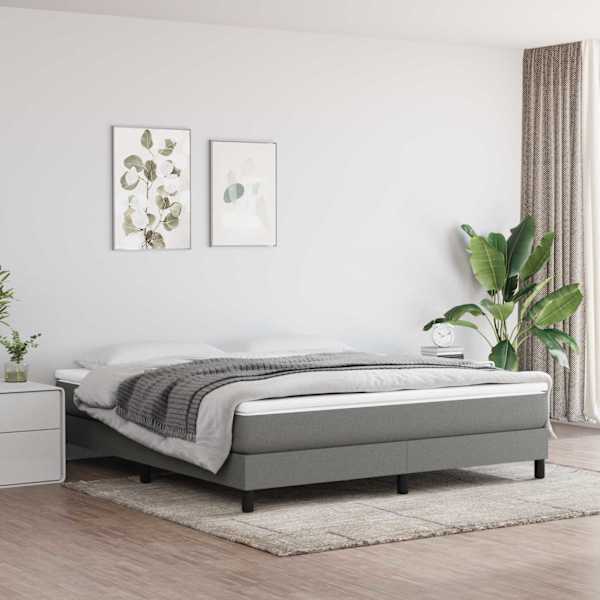 Voodiraam, tumehall, 180 × 200 cm, kangas — mudel 3120533