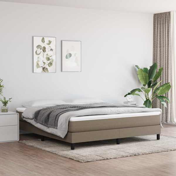 Voodiraam, pruunikashall, 180 × 200 cm, kangas — mudel 3120536