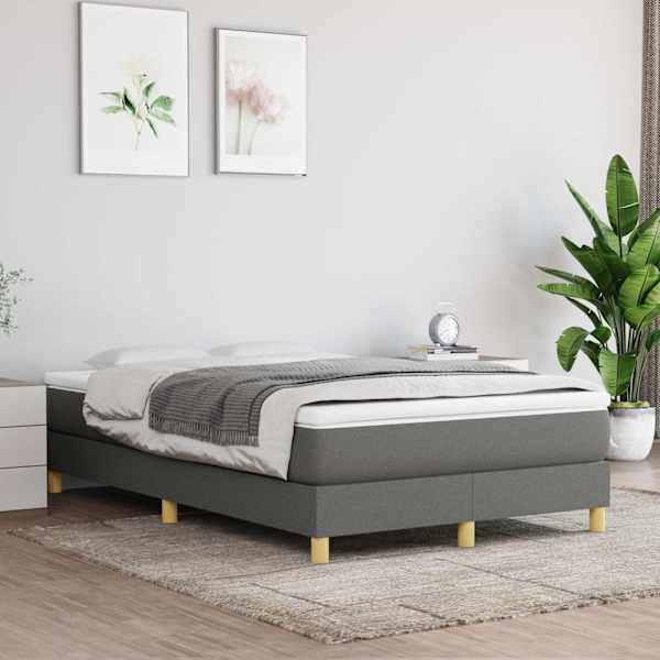 Voodiraam, tumehall, 120 × 200 cm, kangas — mudel 3120599