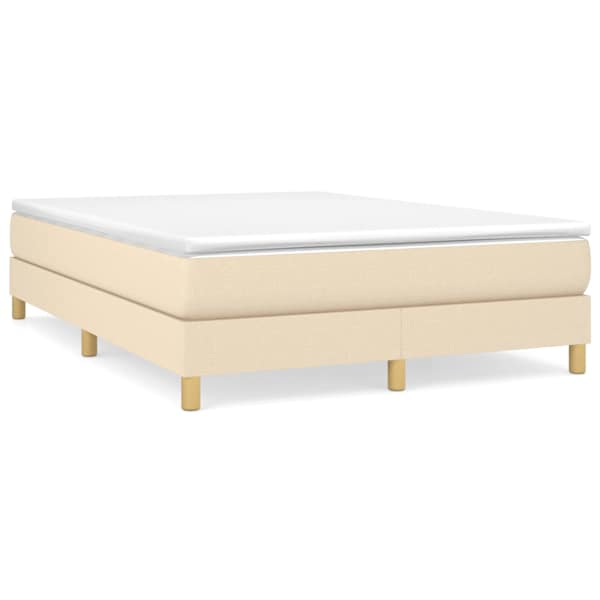Voodiraam, kreemjasvalge, 140 × 190 cm, kangas — mudel 3120611