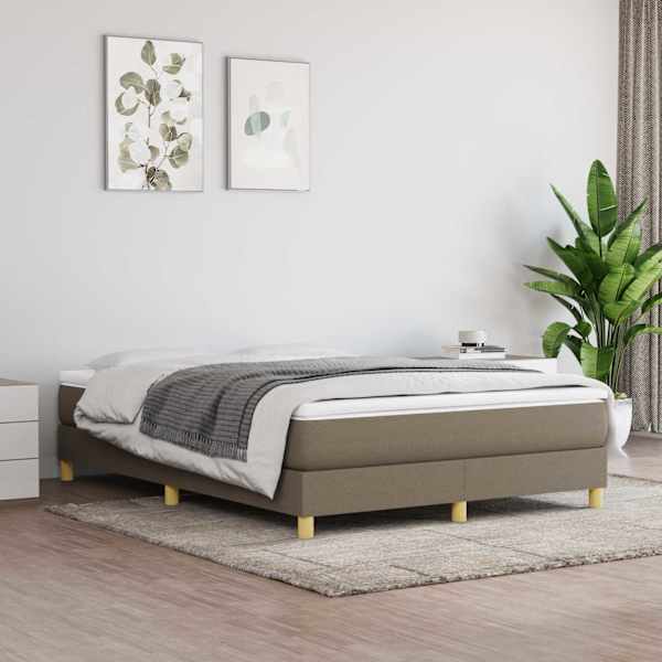 Voodiraam, pruunikashall, 140 × 200 cm, kangas — mudel 3120618