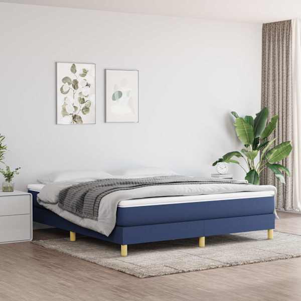 Voodiraam, sinine, 160 × 200 cm, kangas — mudel 3120628