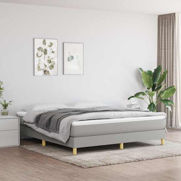 Voodiraam, helehall, 180 × 200 cm, kangas — mudel 3120630