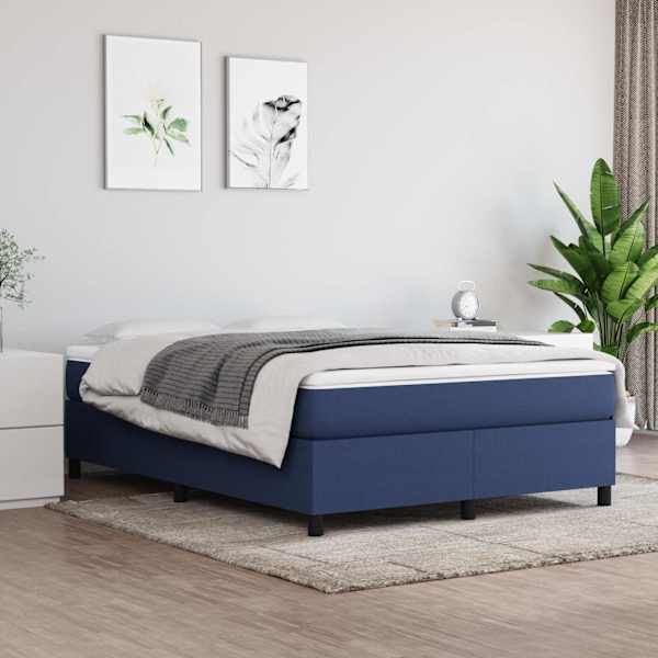 Voodiraam, sinine, 140 × 200 cm, kangas — mudel 3120868