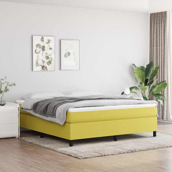 Voodiraam, roheline, 160 × 200 cm, kangas — mudel 3120877