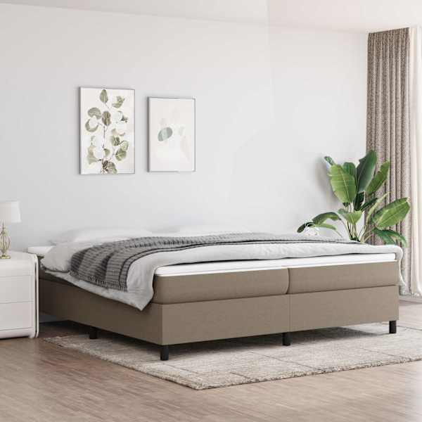 Voodiraam, pruunikashall, 200 × 200 cm, kangas — mudel 3120890