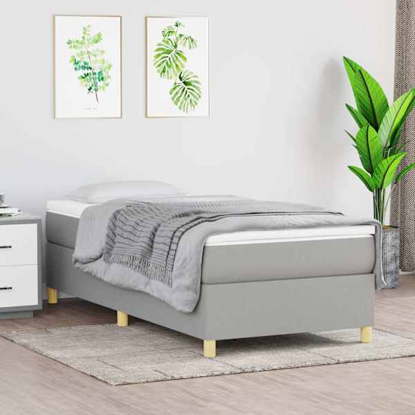 Voodiraam, helehall, 100 × 200 cm, kangas — mudel 3120937