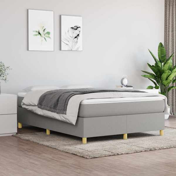 Voodiraam, helehall, 140 × 190 cm, kangas — mudel 3120953