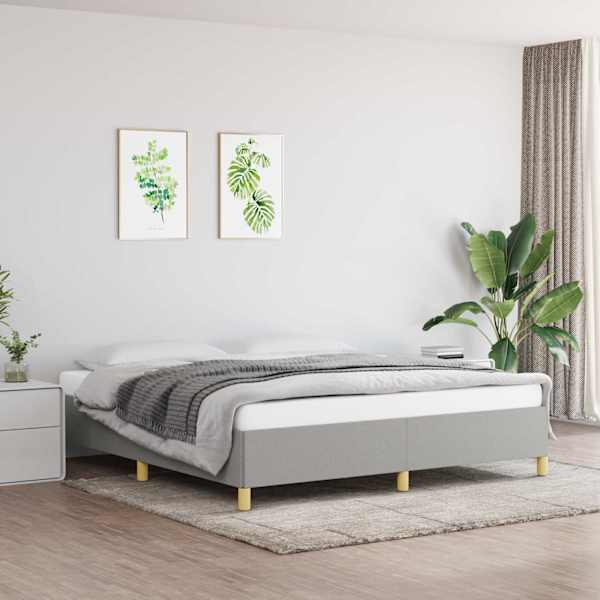 Voodiraam, helehall, 160 × 200 cm, kangas — mudel 3120969