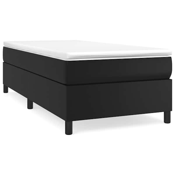 Voodiraam, must, 80 × 200 cm, kunstnahk — mudel 3121011
