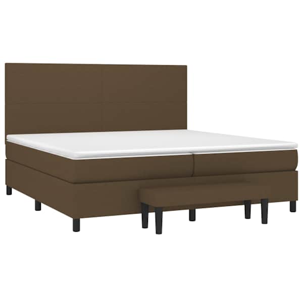 Kontinentaalvoodi koos 2 madratsiga, tumepruun, 200 × 200 cm, kangas — mudel 3136464