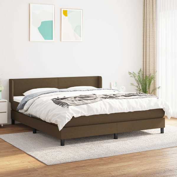 Kontinentaalvoodi koos madratsiga, tumepruun, 180 × 200 cm, kangas — mudel 3129572
