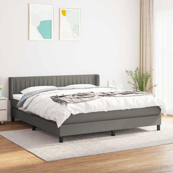 Kontinentaalvoodi koos madratsiga, tumehall, 160 × 200 cm, kangas — mudel 3129882