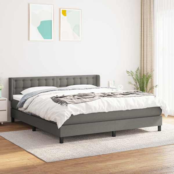 Kontinentaalvoodi koos madratsiga, tumehall, 180 × 200 cm, kangas — mudel 3130050