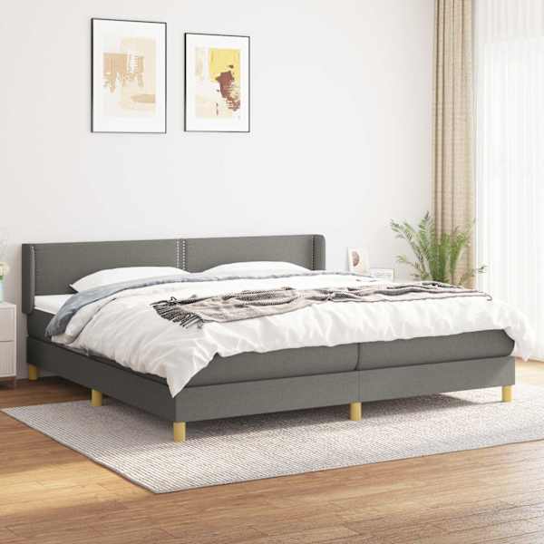Kontinentaalvoodi koos 2 madratsiga, tumehall, 200 × 200 cm, kangas — mudel 3130218